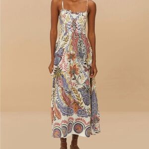 FARM Rio Blue and Orange Spaghetti Strap Sundress